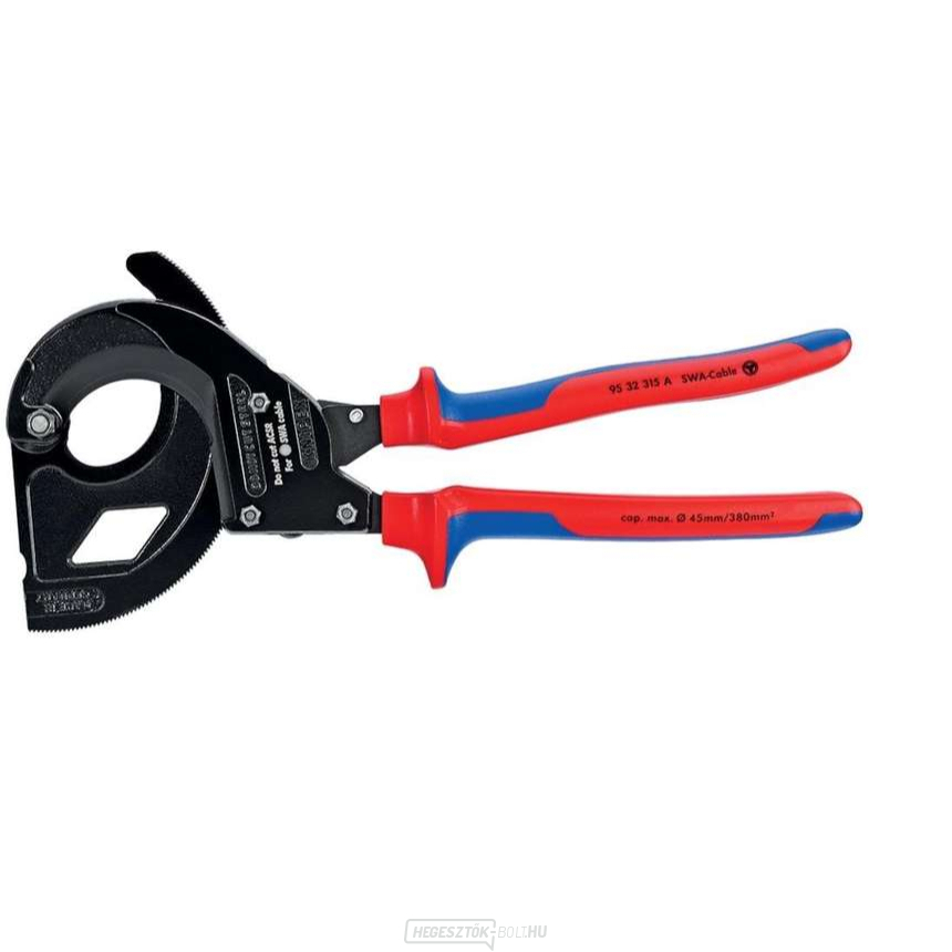 KNIPEX 95 32 32 315 A kábelvágó, 315 mm - fekete, többkomponensű hüvelyek