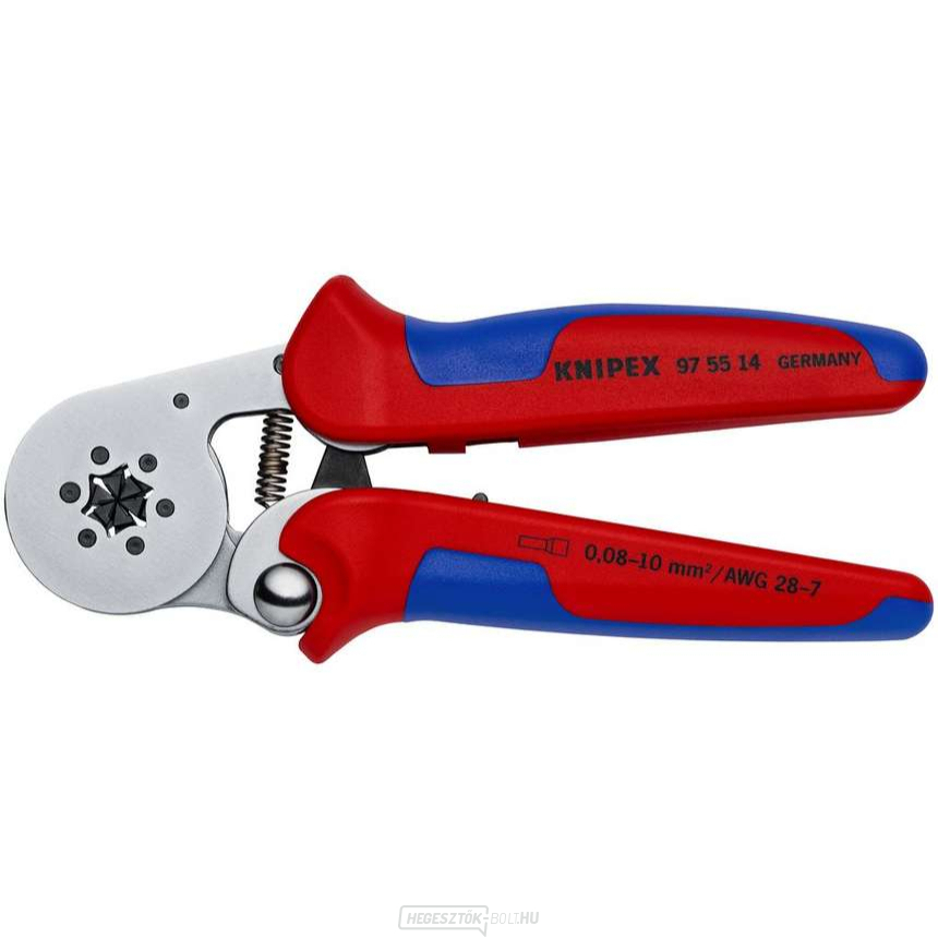 Önbeálló fogó kábelsaruk krimpeléséhez, oldalsó behelyezéssel Önbeálló fogó kábelsaruk krimpeléséhez, oldalsó behelyezéssel gallery main image