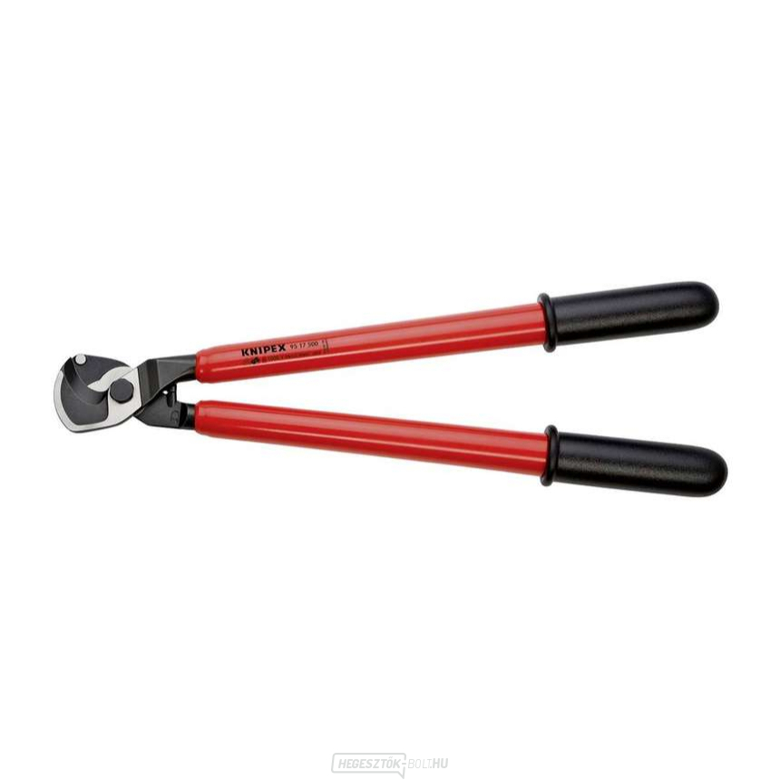 Kábelolló 500 mm, VDE 1000 V. KNIPEX 95 17 500 - krómozás, VDE szigetelés merítéssel