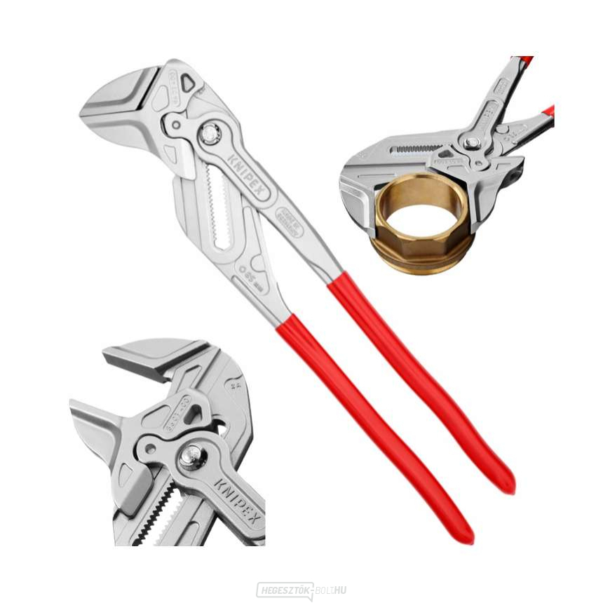 Fogó, fogókulcs XL 400 mm, Knipex 86 03 400 - krómozva