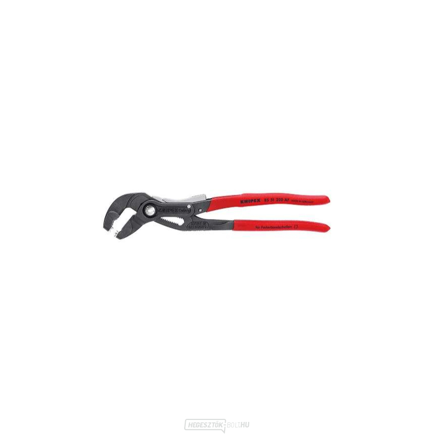Tömlőfogó fogó KNIPEX 85 51 250 AF, 250 mm - reteszelhető, csúszásmentes fogantyú, tintaszürke foszfátos bevonattal
