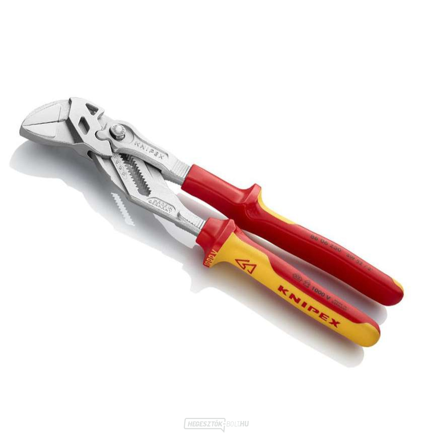 Fogókulcs 250 mm, Knipex 86 06 250 - krómozott, VDE többkomponensű hüvelyekkel