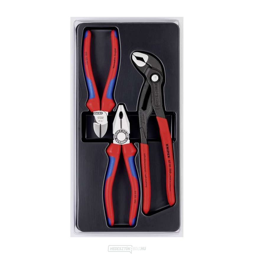 Knipex fogókészlet 00 20 09 V01 - Bestseller csomag (03 02 180+70 02 160+87 01 250)