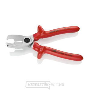 Kábelolló 200 mm - 1000V. KNIPEX 95 17 200 - Krómozott, VDE - szigetelés fürdőbe merítéssel. Kábelolló 200 mm - 1000V. KNIPEX 95 17 200 - Krómozott, VDE - szigetelés fürdőbe merítéssel. gallery main image
