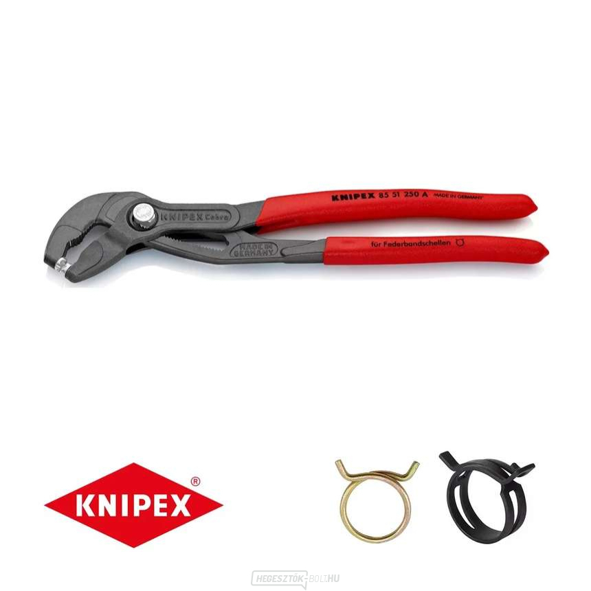 Tömlőfogó fogó KNIPEX 85 51 250 A, 250 mm - csúszásmentes fogantyú, tinta-szürke foszfátozott Tömlőfogó fogó KNIPEX 85 51 250 A, 250 mm - csúszásmentes fogantyú, tinta-szürke foszfátozott gallery main image