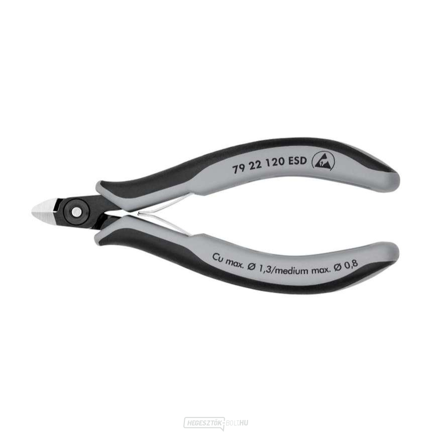 Precíziós oldalfűrész elektronikához 120 mm Knipex 79 22 120 ESD - polírozott fej, többkomponensű hüvelyek