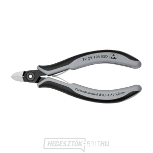 Precíziós oldalvágók elektronikához 125 mm KNIPEX 79 22 125 ESD - polírozott fej, többkomponensű hüvelyek gallery main image