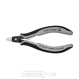 Precíziós oldalvágók elektronikához 125 mm KNIPEX 79 42 125 ESD - polírozott fej, többkomponensű hüvelyek Precíziós oldalvágók elektronikához 125 mm KNIPEX 79 42 125 ESD - polírozott fej, többkomponensű hüvelyek gallery main image