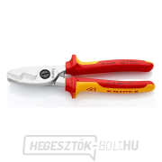 Kábelolló 200 mm, VDE 1000V. KNIPEX 95 16 200 - krómozott, többkomponensű hüvelyek Előnézet 