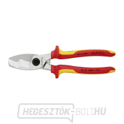 Kábelolló 200 mm, VDE 1000V. KNIPEX 95 16 200 - krómozott, többkomponensű hüvelyek gallery main image