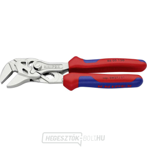 Fogó, fogókulcs 150 mm, Knipex 86 05 150 - krómozott, többkomponensű fogantyúkkal Fogó, fogókulcs 150 mm, Knipex 86 05 150 - krómozott, többkomponensű fogantyúkkal gallery main image