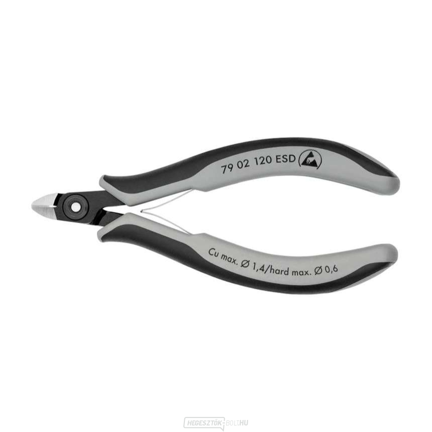 Precíziós oldalfűrész elektronikához 120 mm Knipex 79 02 120 ESD - polírozott fej, többkomponensű hüvelyek