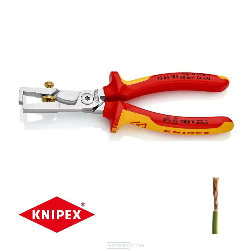 Knipex StriX 13 66 180 (180 mm) kábelvágó fogó kábelvágóval Knipex StriX 13 66 180 (180 mm) kábelvágó fogó kábelvágóval gallery main image