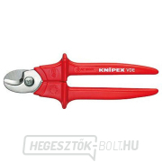 Kábelolló 260 mm KNIPEX 95 06 260 - 1000V. Krómozott, többkomponensű VDE hüvelyek gallery main image