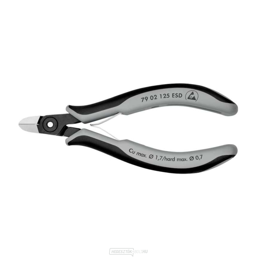 Precíziós oldalfűrész elektronikához 125 mm Knipex 79 02 125 ESD - polírozott fej, többkomponensű hüvelyek