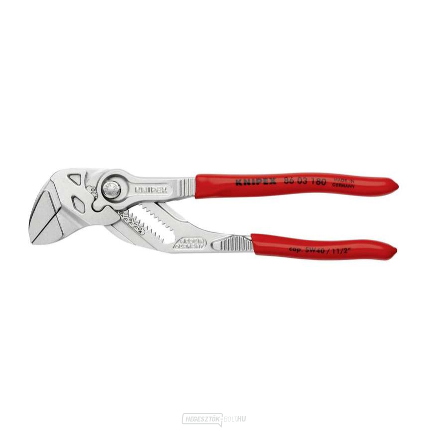 Fogó, fogókulcs 180 mm, Knipex 86 03 180 - krómozott