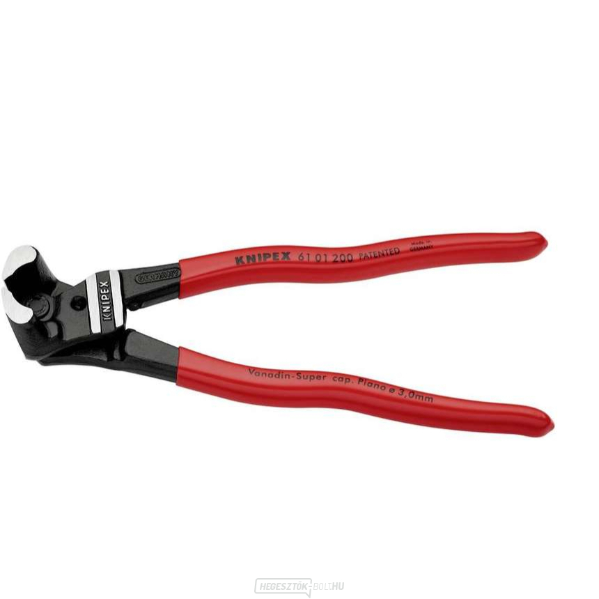 Karos fogó csapok hasításához 200 mm KNIPEX 61 01 200 - polírozott fej, műanyag hüvelyek
