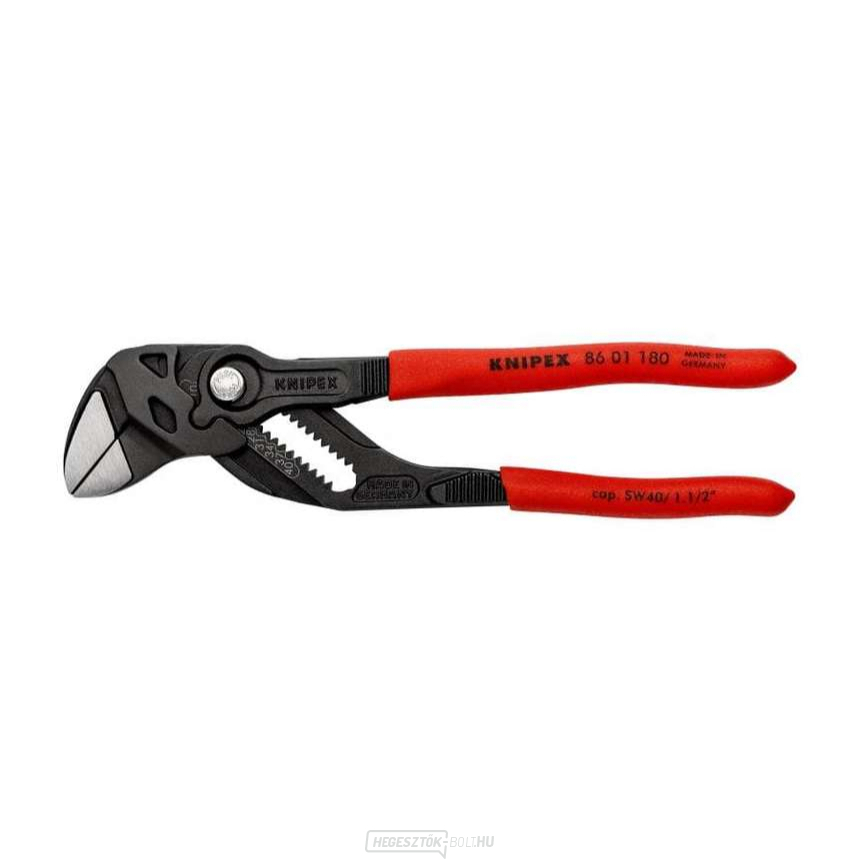 Fogókulcs 180 mm, Knipex 86 01 180 - polírozott fej, műanyag hüvelyekkel