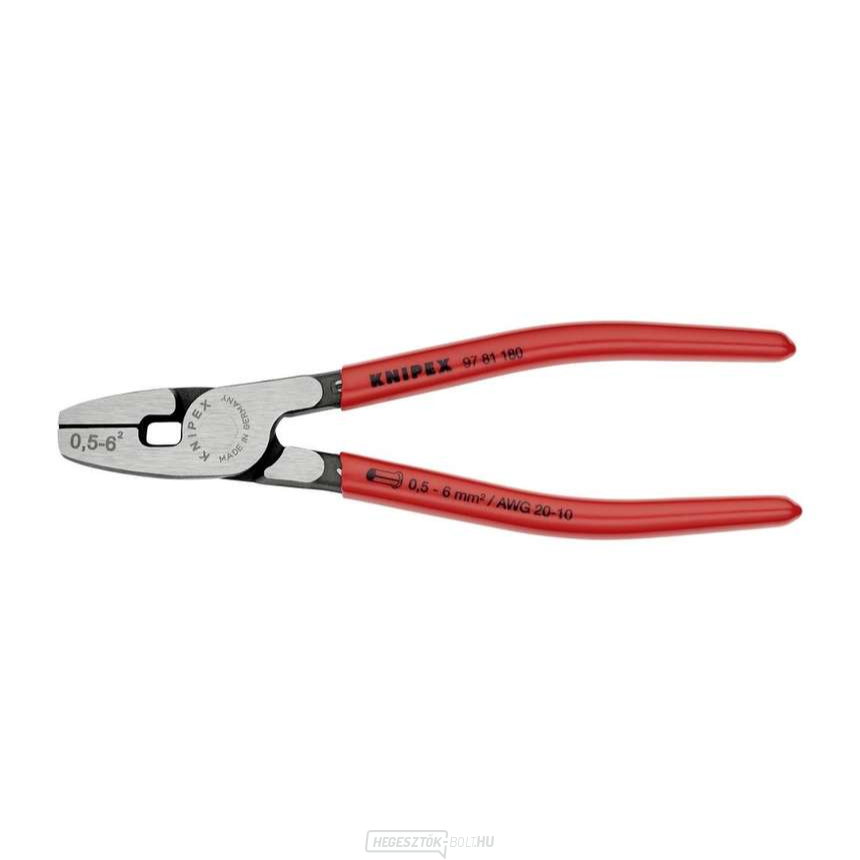 Krimpelő fogó véghüvelyekhez 180 mm Knipex 97 81 180 Elülső töltéssel