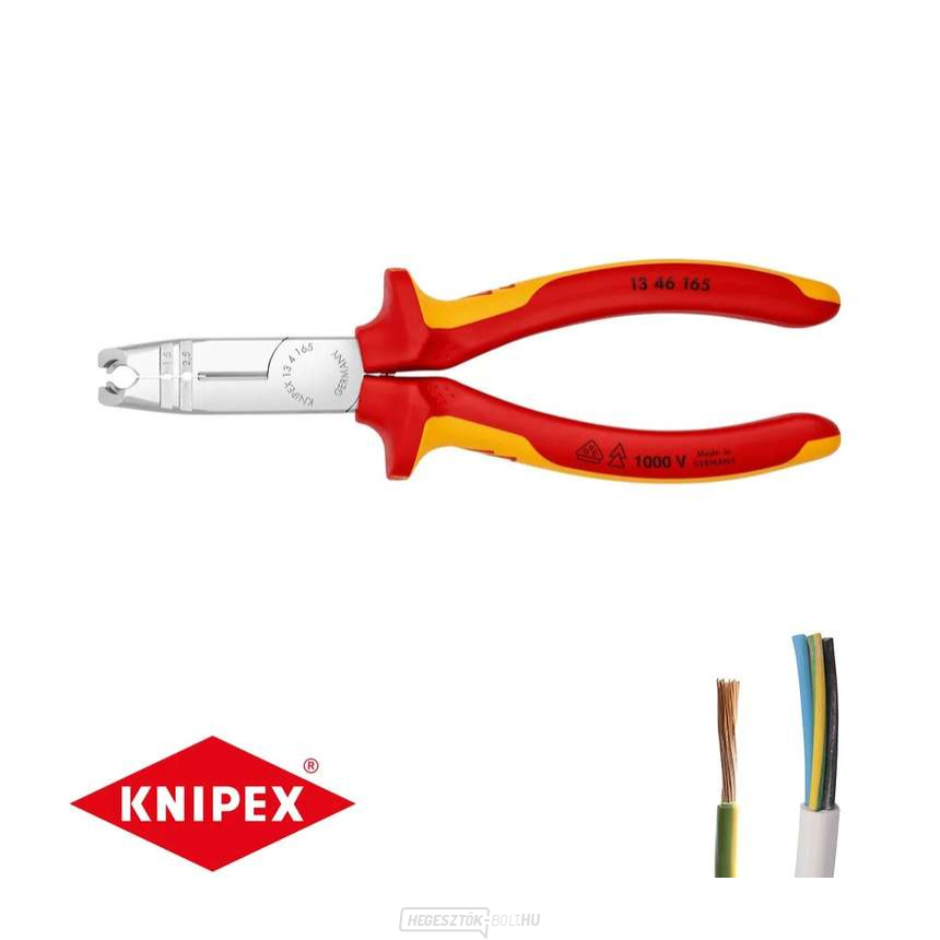 VDE KNIPEX 13 46 165, 165 mm - fogó, krómozott, többkomponensű hüvelyekkel