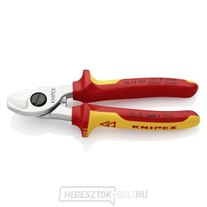 Kábelolló 165 mm VDE. KNIPEX 95 16 165 - krómozott, többkomponensű hüvelyek Kábelolló 165 mm VDE. KNIPEX 95 16 165 - krómozott, többkomponensű hüvelyek gallery main image