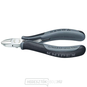 Elektronikai oldalvágó 115 mm KNIPEX 77 12 115 ESD - polírozott fej, többkomponensű hüvelyek gallery main image