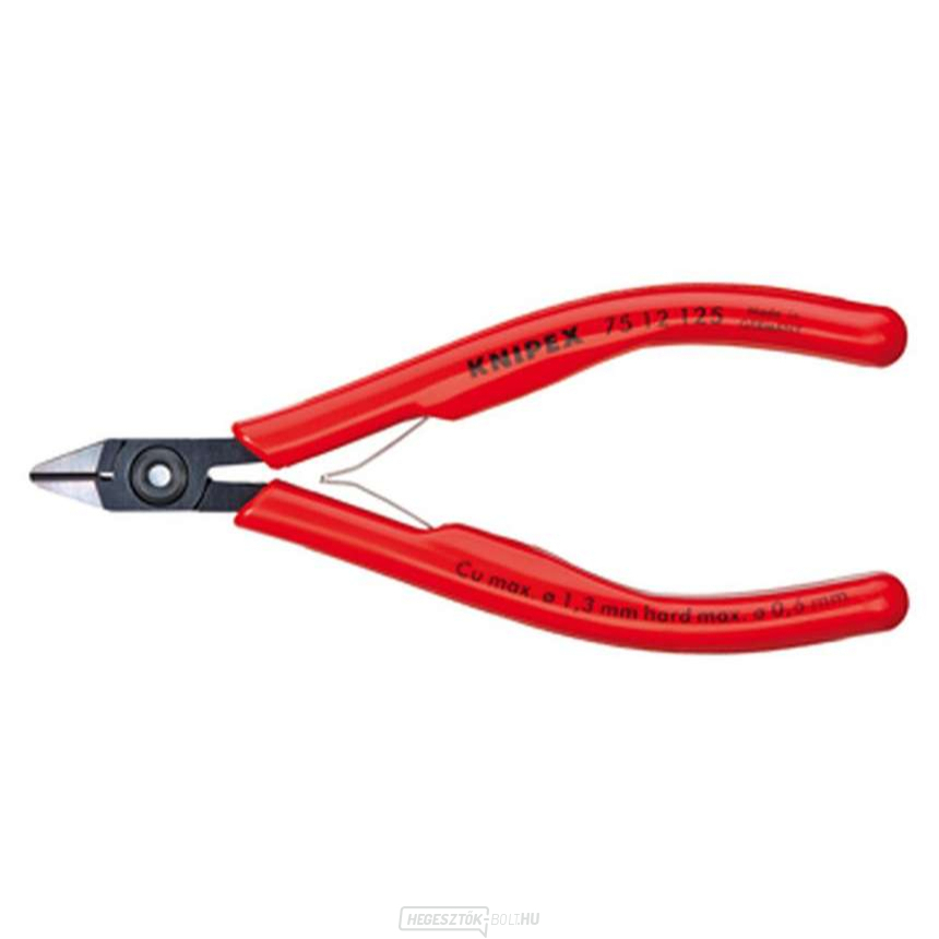 Elektronikai oldalvágó 125 mm KNIPEX 75 12 125 - polírozott fej, többkomponensű hüvelyek