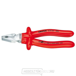 Erő kombinált fogó 225 mm - VDE 1000V. KNIPEX 02 07 225 - krómozott, merülő szigeteléssel. gallery main image