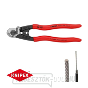 Huzal- és kötélvágó olló 190 mm KNIPEX 95 61 190 - polírozott fej, műanyag hüvelyek gallery main image