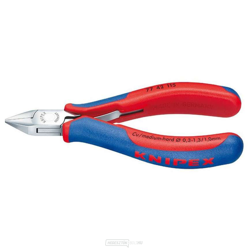 Oldalvágók elektronikához 130 mm KNIPEX 77 42 130 - polírozott fej, többkomponensű hüvelyek Oldalvágók elektronikához 130 mm KNIPEX 77 42 130 - polírozott fej, többkomponensű hüvelyek gallery main image