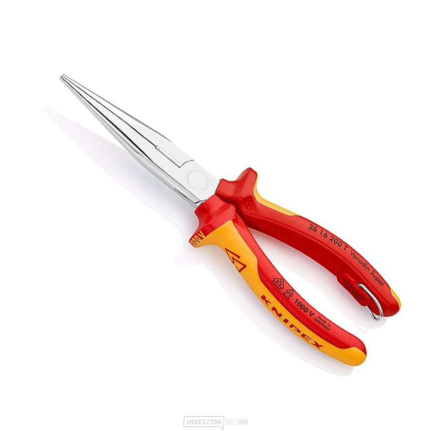 Knipex 26 16 200 T Félköríves fogó pengékkel - krómozott, VDE többkomponensű hüvelyekkel (200 mm)
