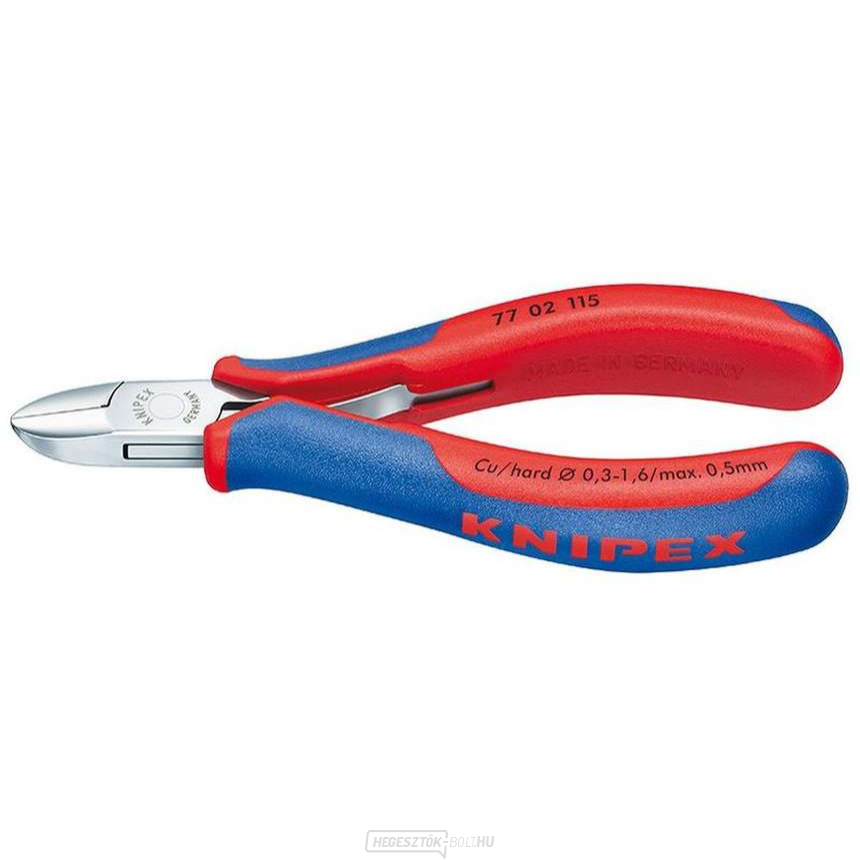 Oldalvágók elektronikához 130 mm KNIPEX 77 02 130 - polírozott fej, többkomponensű hüvelyek