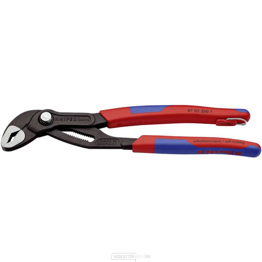Cobra csőfogó 250 mm. KNIPEX 87 02 250 250 T kétrétegű hüvelyek Cobra csőfogó 250 mm. KNIPEX 87 02 250 250 T kétrétegű hüvelyek gallery main image