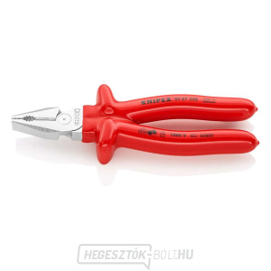 Erő kombinált fogó 200 mm - VDE 1000V. KNIPEX 02 07 200 - krómozott, merülő szigeteléssel. gallery main image