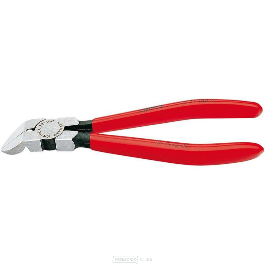 45°-os oldalvágók műanyaghoz 160 mm KNIPEX 72 11 160 - polírozott fej, műanyag hüvelyekhez