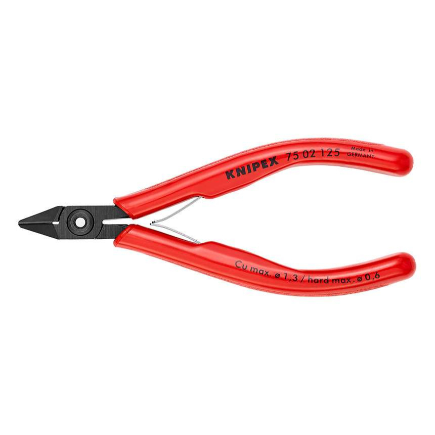 Oldalvágók elektronikához 125 mm KNIPEX 75 02 125 - polírozott fej, többkomponensű hüvelyek