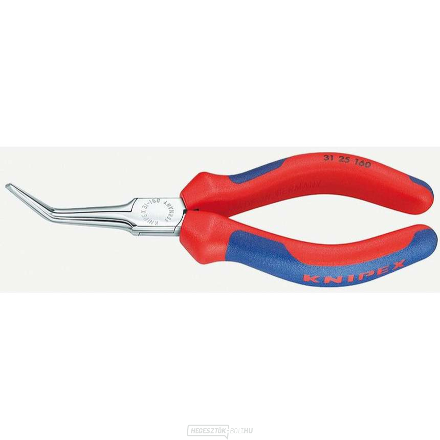 KNIPEX 31 25 160 Félkör alakú tűfogó fogó 160 mm-es fogáshoz - polírozott fej, műanyag hüvelyek KNIPEX 31 25 160 Félkör alakú tűfogó fogó 160 mm-es fogáshoz - polírozott fej, műanyag hüvelyek gallery main image