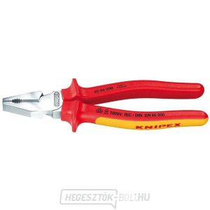 Erő kombinált fogó 225 mm - VDE 1000V. KNIPEX 02 06 225 - krómozott, többkomponensű hüvelyek Erő kombinált fogó 225 mm - VDE 1000V. KNIPEX 02 06 225 - krómozott, többkomponensű hüvelyek gallery main image