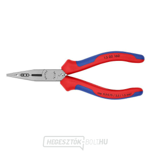 Villanyszerelő fogó 160 mm fogáshoz, lefejtéshez és vágáshoz - KNIPEX 13 02 160 - polírozott fej, többkomponensű hüvelyek gallery main image