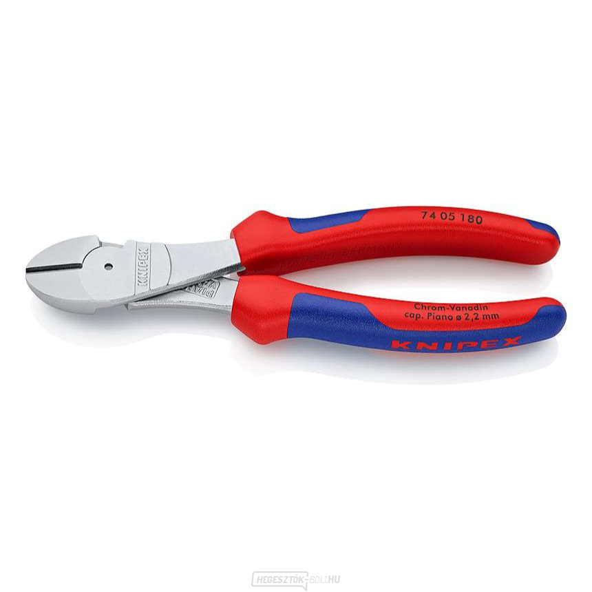 Elektromos oldalvágó 180 mm KNIPEX 74 05 180 - krómozott, többkomponensű hüvelyek