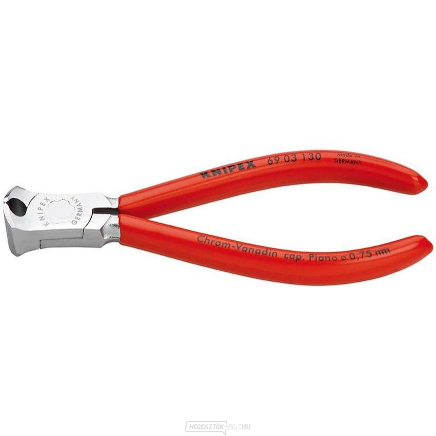 Vágó fogó mechanikához 130 mm KNIPEX 69 03 130 - krómozott, műanyag hüvelyekkel