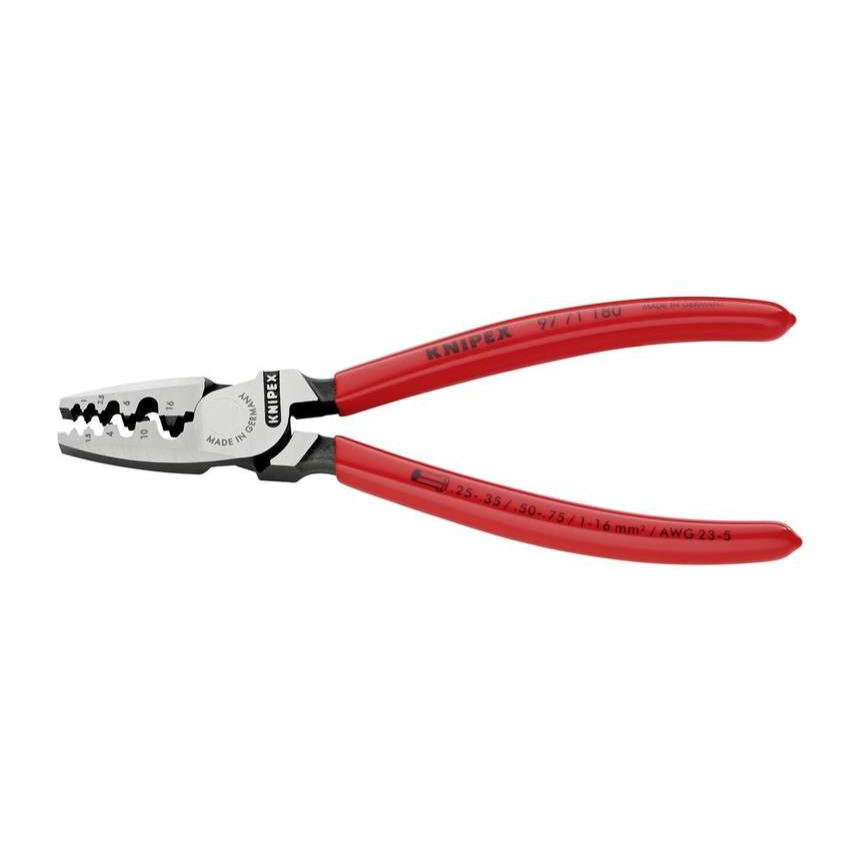 KNIPEX 97 71 180 krimpelő fogó 180 mm-es véghüvelyekhez - polírozott fej, műanyag hüvelyekhez