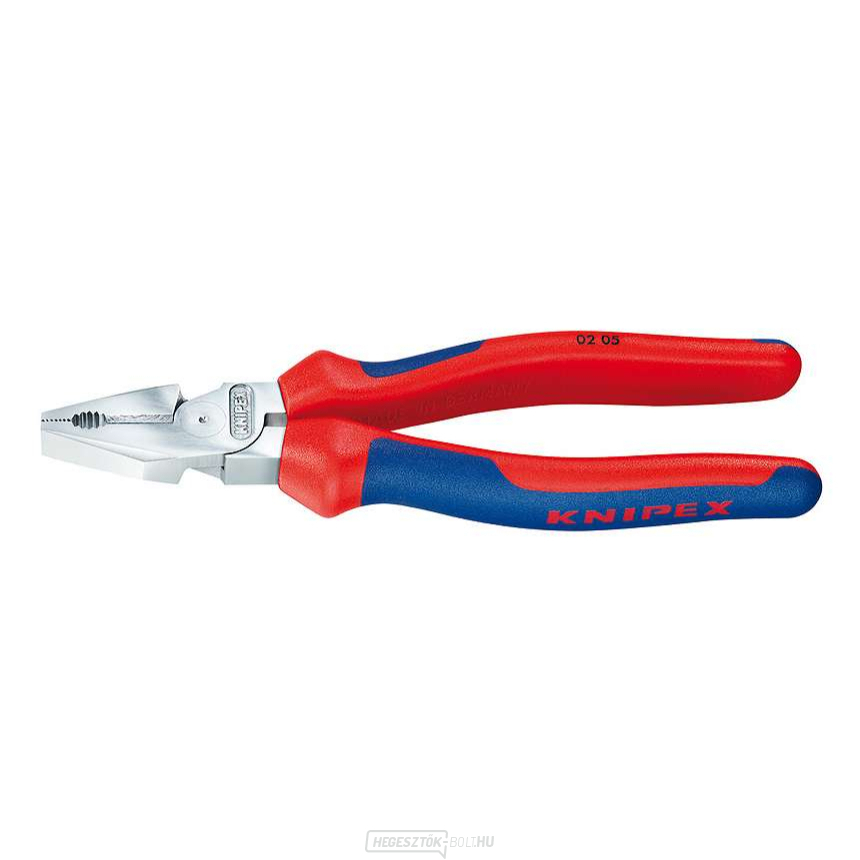 Erő kombinált fogó 225 mm. KNIPEX 02 05 225 - krómozott, többkomponensű hüvelyek