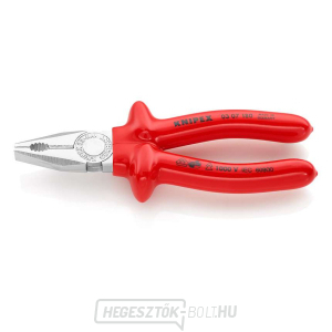 Kombinált fogó 180 mm - 1000V KNIPEX 03 07 180. Krómozott, VDE szigeteléssel - VDE Kombinált fogó 180 mm - 1000V KNIPEX 03 07 180. Krómozott, VDE szigeteléssel - VDE gallery main image