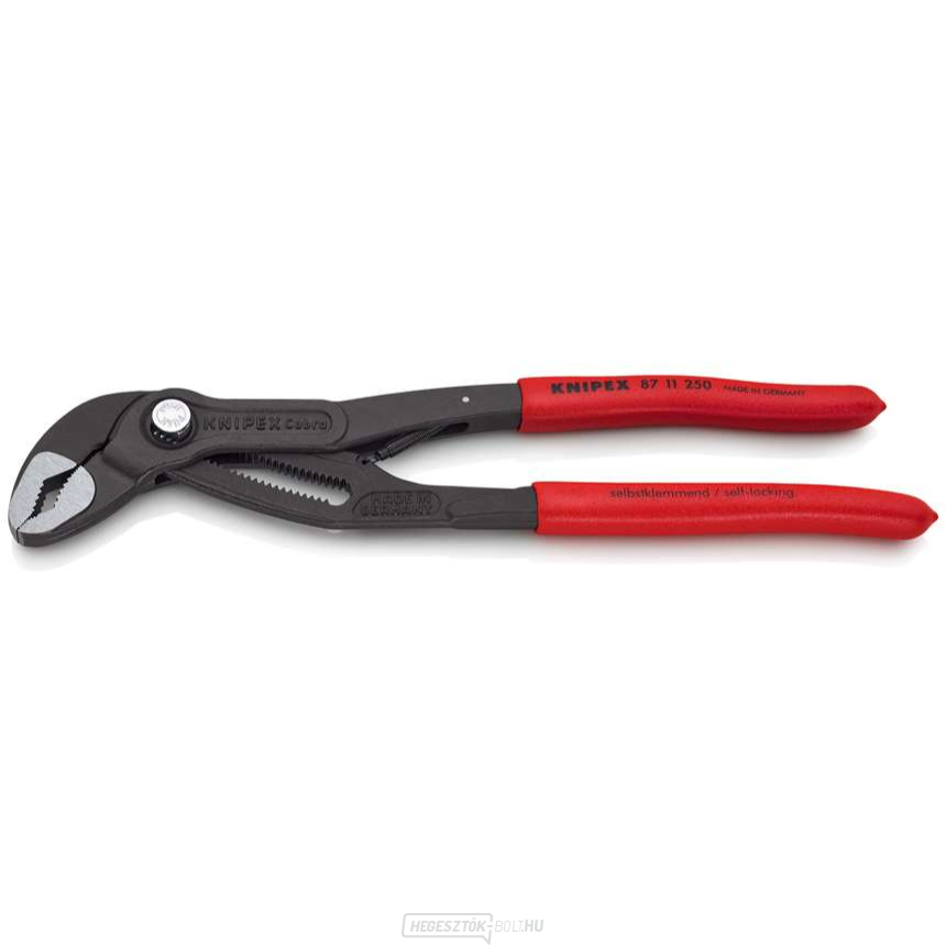 Cobra anyacsavarozó fogó 250 mm KNIPEX 87 11 250 - csiszolt fej, műanyag hüvelyek