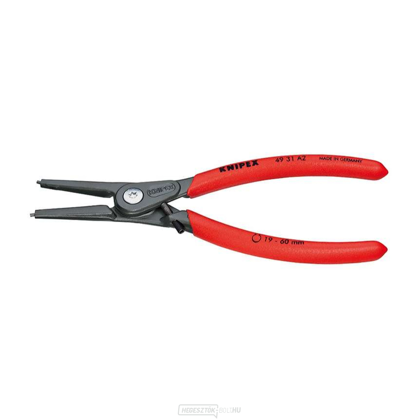 KNIPEX 49 31 A2 precíziós fogó külső gyűrűsbilincsekhez, 180 mm - csúszásmentes fogantyúval