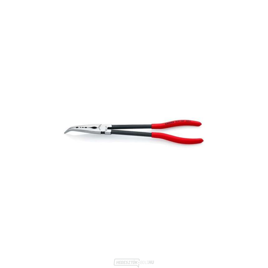 KNIPEX hosszú hajlított fogó 28 81 280, 280 mm - csiszolt fej, fekete