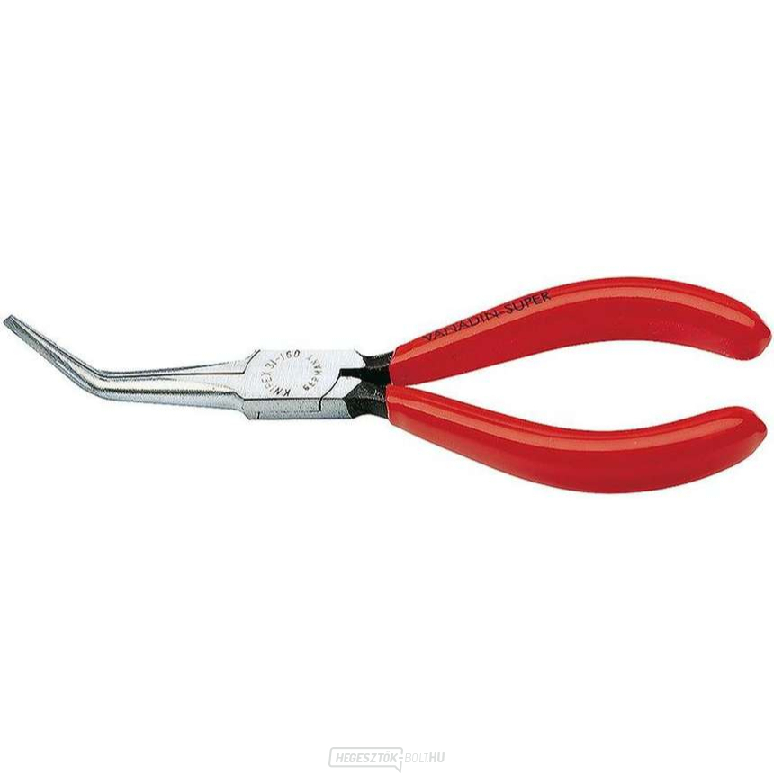 KNIPEX 31 21 160 Félkör alakú tűfogó fogó 160 mm-es fogáshoz - polírozott fej, műanyag hüvelyek