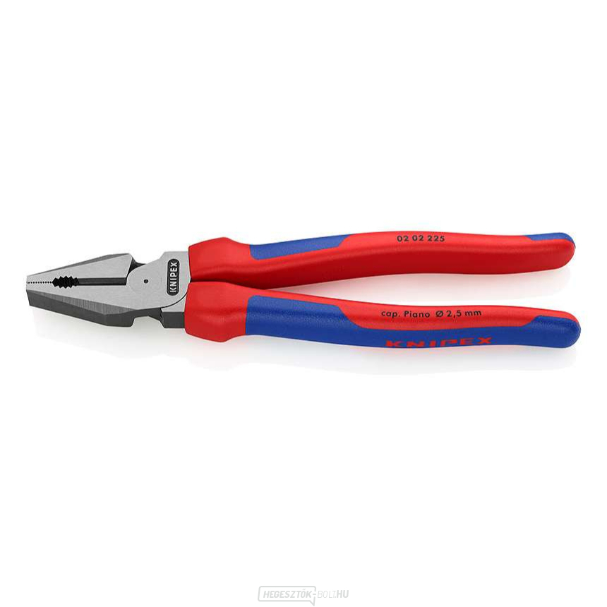 Erő kombinált fogó 225 mm. KNIPEX 02 02 225 - polírozott fej, többkomponensű hüvelyek