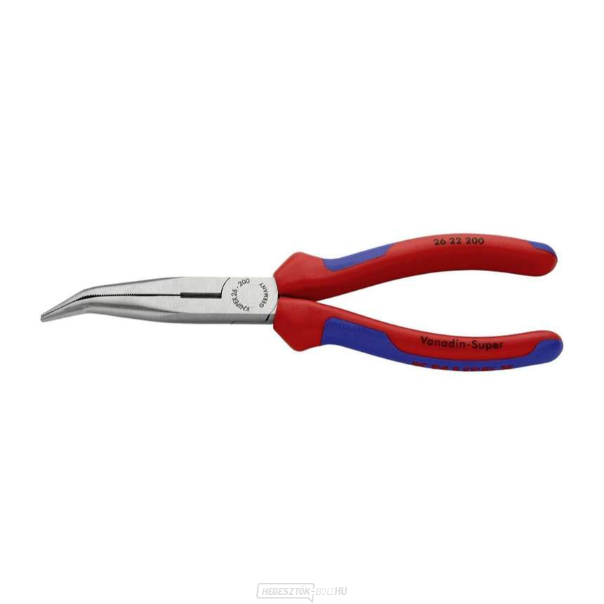 Félköríves fogó pengékkel (csőrös) 200 mm KNIPEX 26 22 200 - polírozott fej, többkomponensű hüvelyek Félköríves fogó pengékkel (csőrös) 200 mm KNIPEX 26 22 200 - polírozott fej, többkomponensű hüvelyek gallery main image